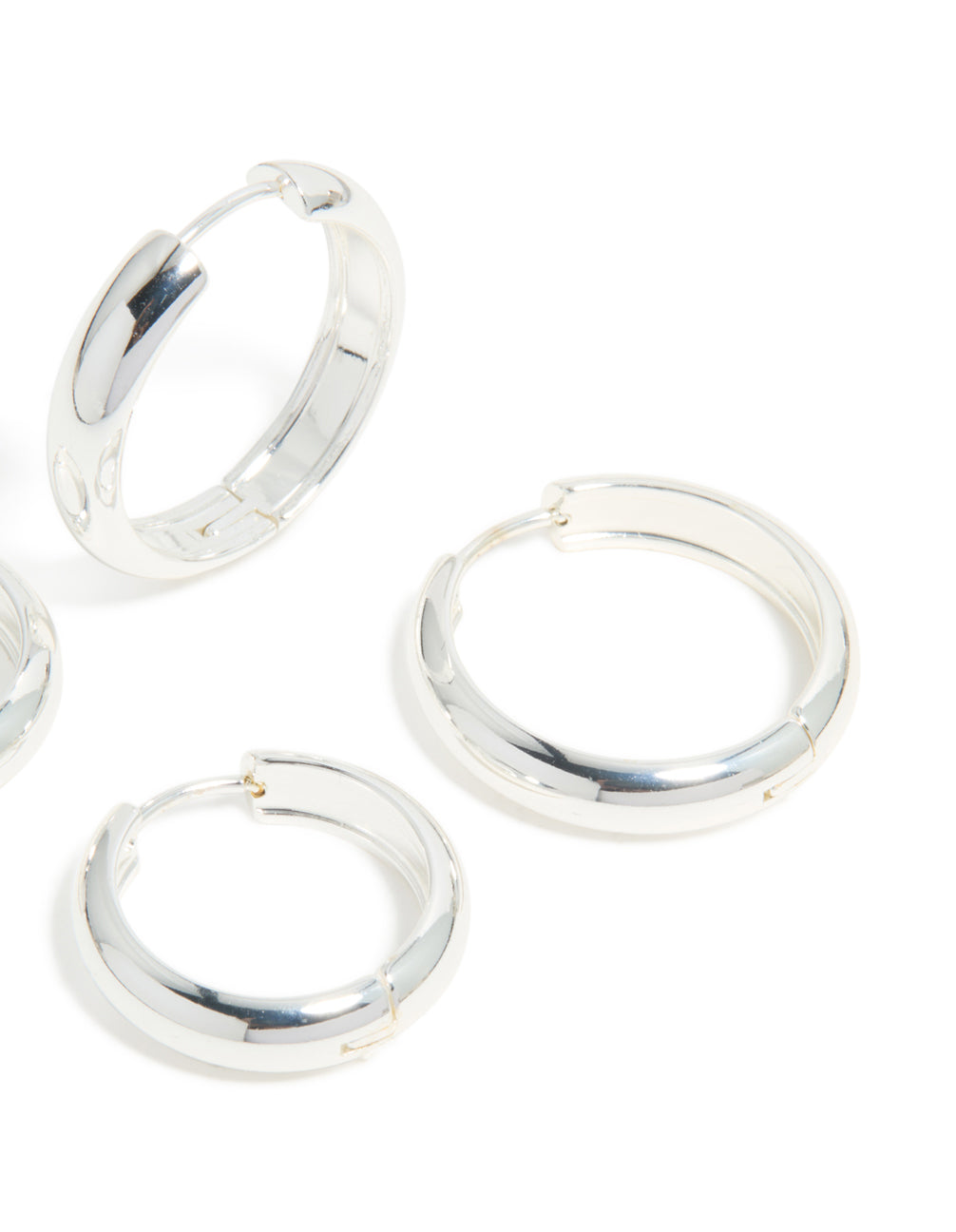 Waterproof Stainless Steel Thick Hoop Earrings 2-Pack