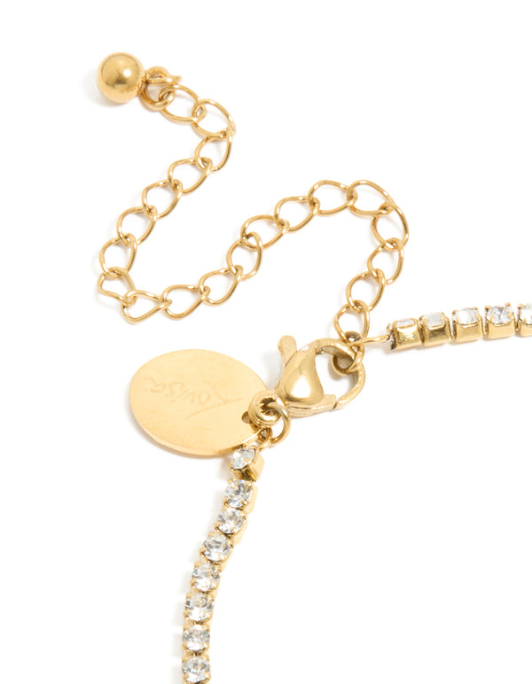 Waterproof Gold Plated Stainless Steel Letter K Tennis Bracelet