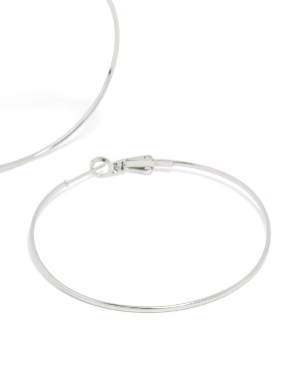 Surgical Steel Fine Hoop Earrings 50 MM