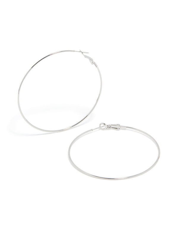 Surgical Steel Fine Hoop Earrings 60 MM