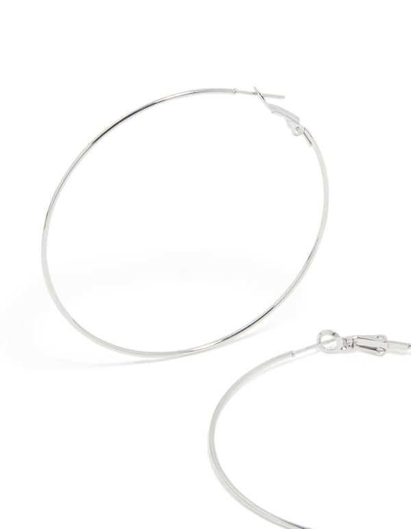 Surgical Steel Fine Hoop Earrings 60 MM