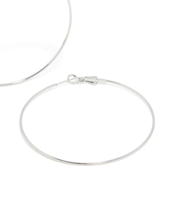 Surgical Steel Fine Hoop Earrings 60 MM