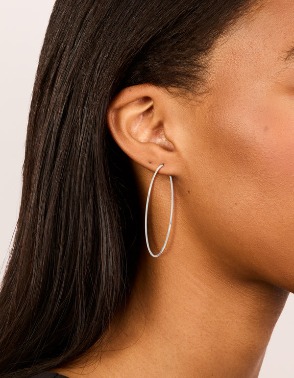 Surgical Steel Fine Hoop Earrings 60 MM