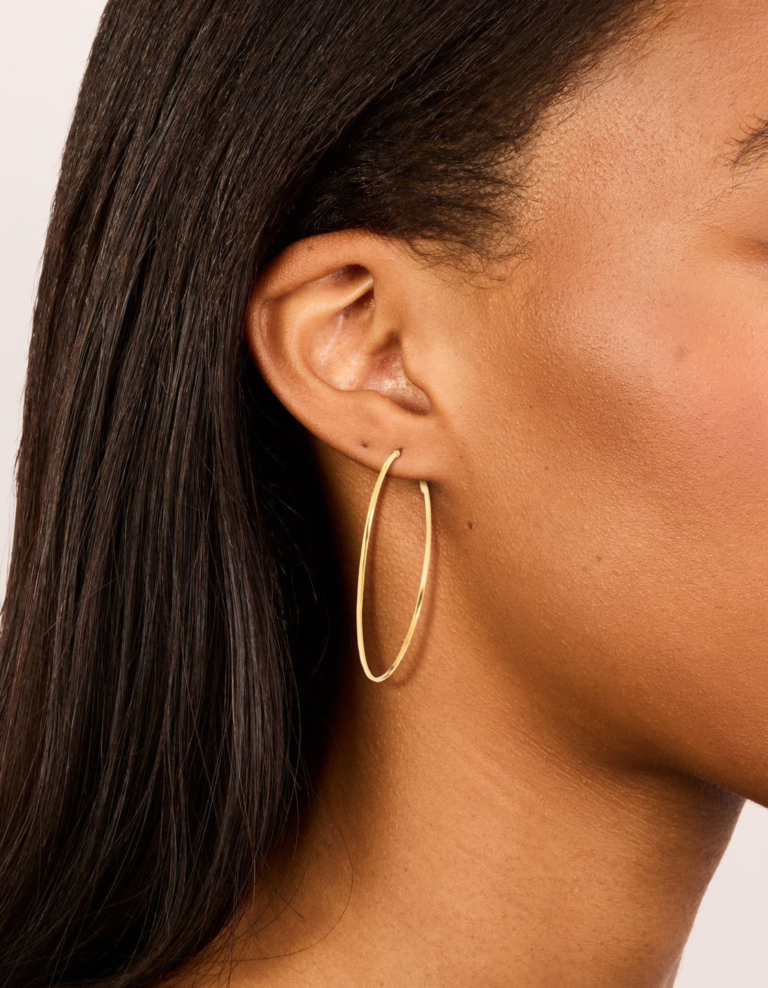 Gold Plated Surgical Steel Fine Hoop Earrings 50 MM