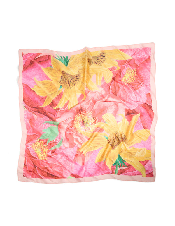 Multicoloured Statement Fabric Flower Scarf