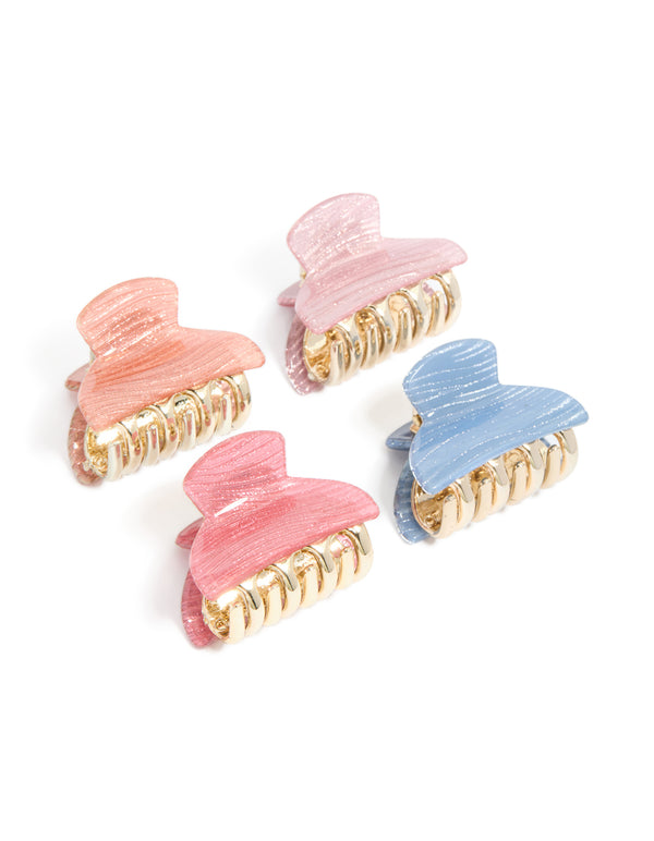 Pink & Blue Mini Claw Clips 4-Pack
