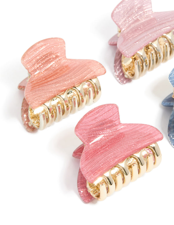 Pink & Blue Mini Claw Clips 4-Pack