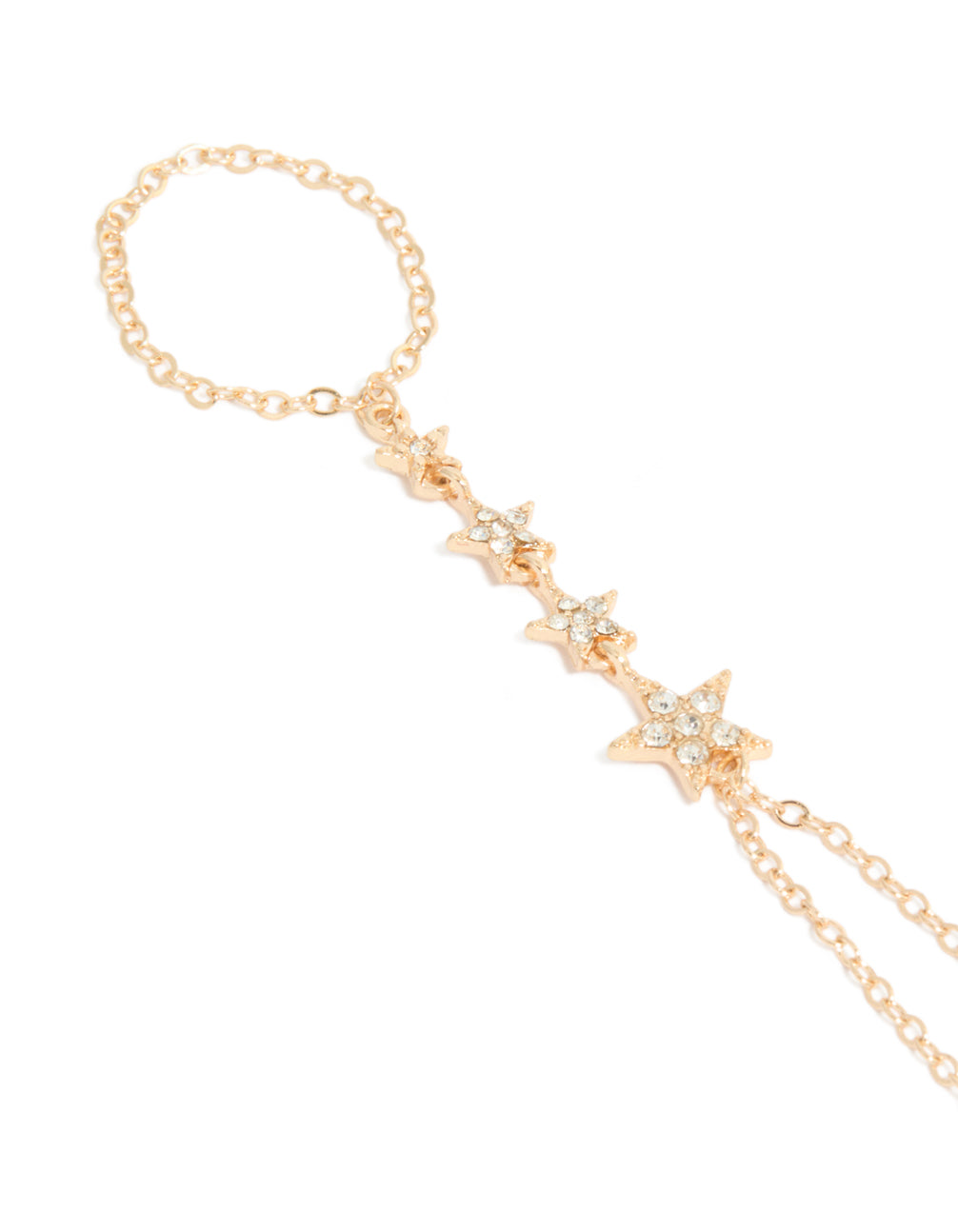 Gold Diamante Star Celestial Layered Hand Chain
