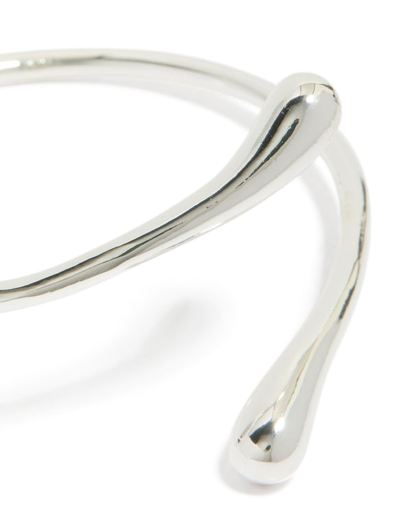 Silver Plated Teardrop Wrap Around Bangle