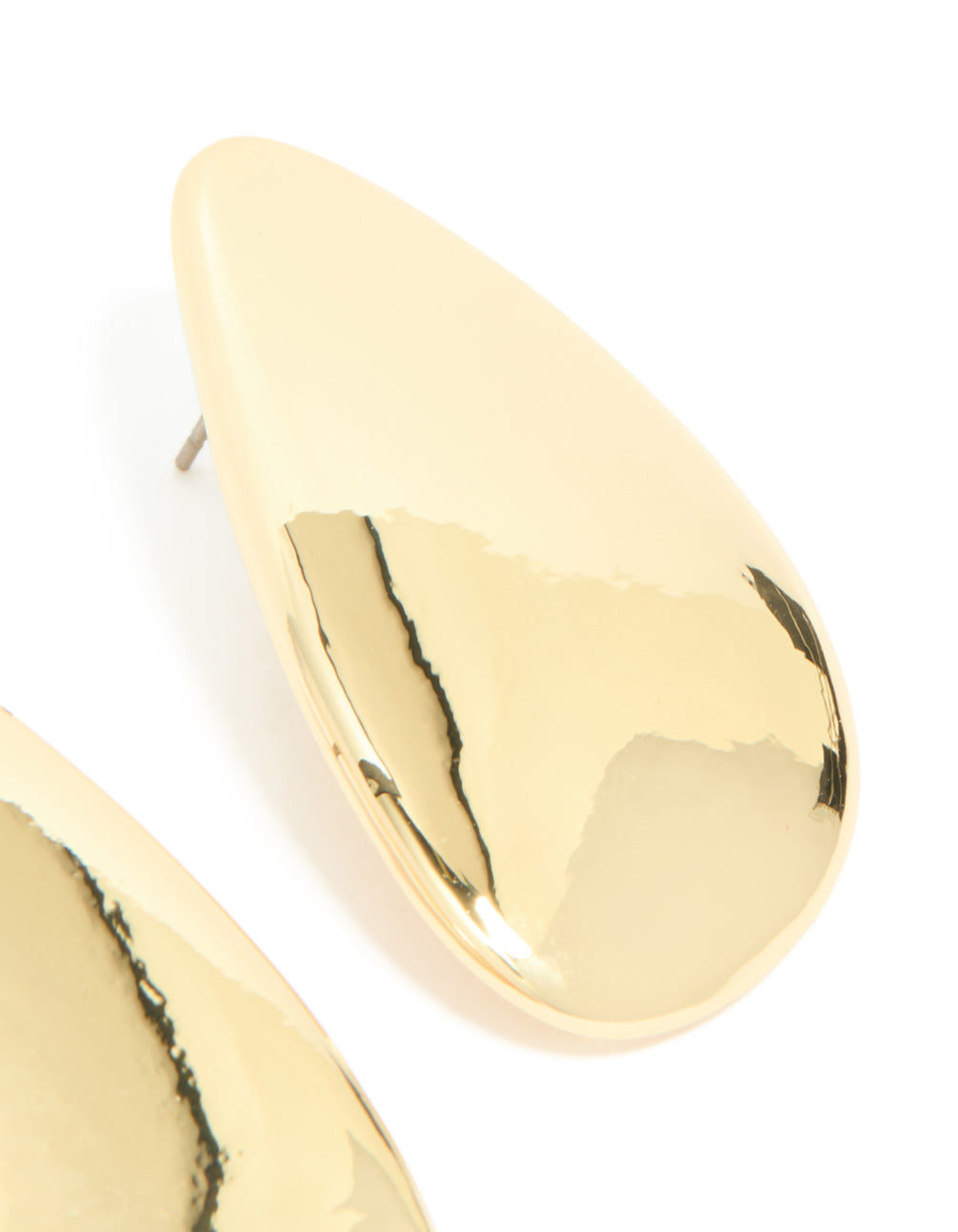 Gold Plated Organic Teardrop Statement Earrings