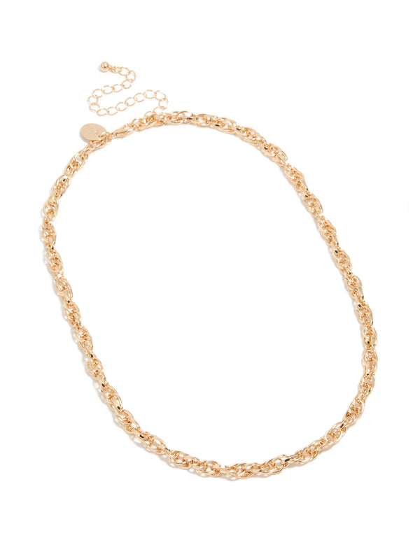 Gold Intertwined Chain Necklace