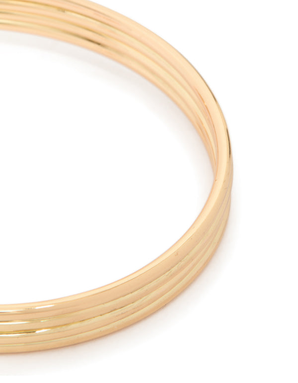 Gold Wide Lined Wrist Cuff