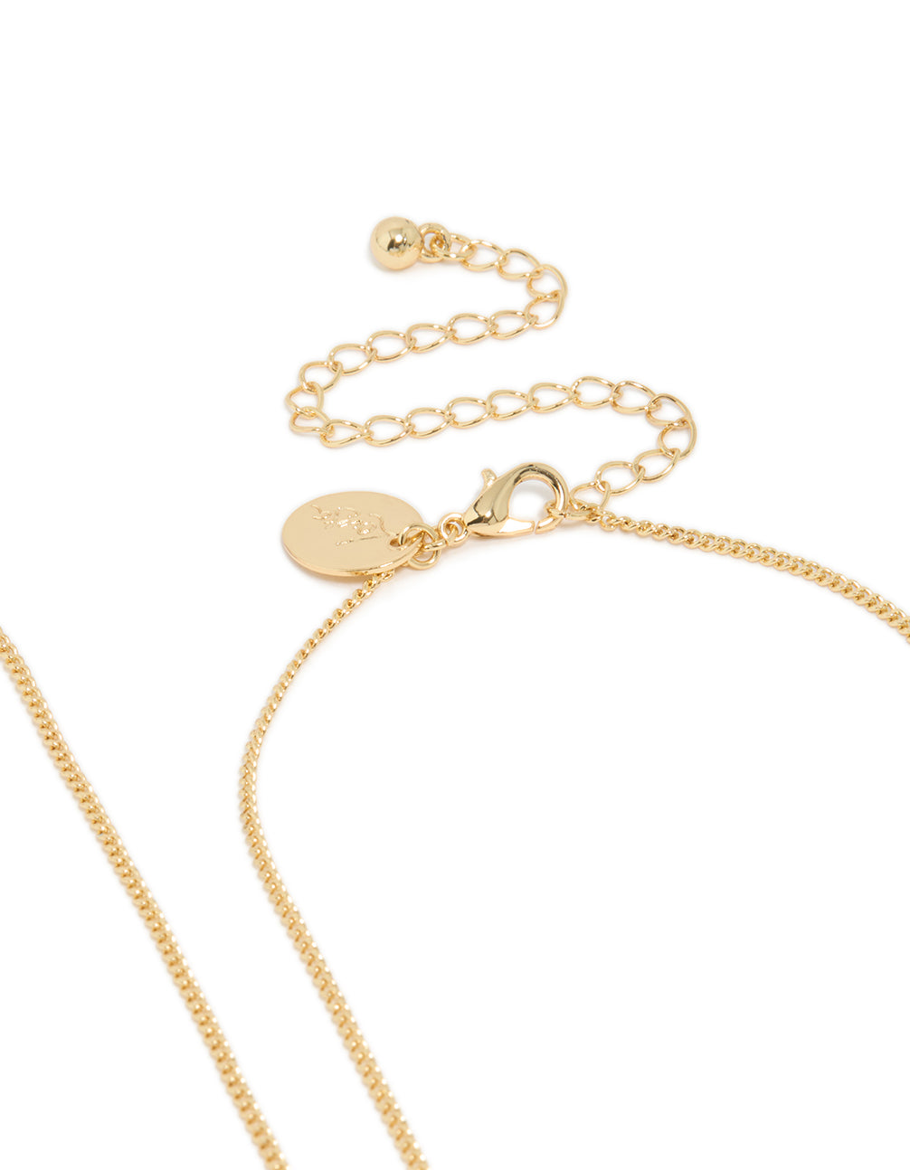 Discover angel wing and diamante cross necklaces in a 2-pack, designed with gold plated material, pendant feature clasp detail view