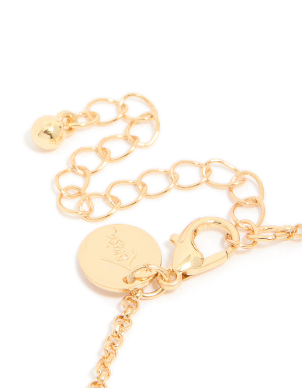 Gold Plated Cubic Zirconia Bezel Set Bracelet