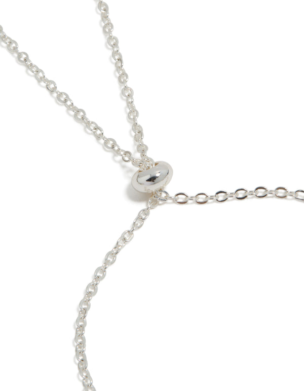 Silver Plated Cubic Zirconia Pave Starfish Charm Toggle Bracelet