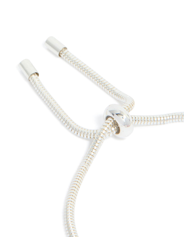Silver Pink Bead & Butterfly Charm Toggle Bracelet