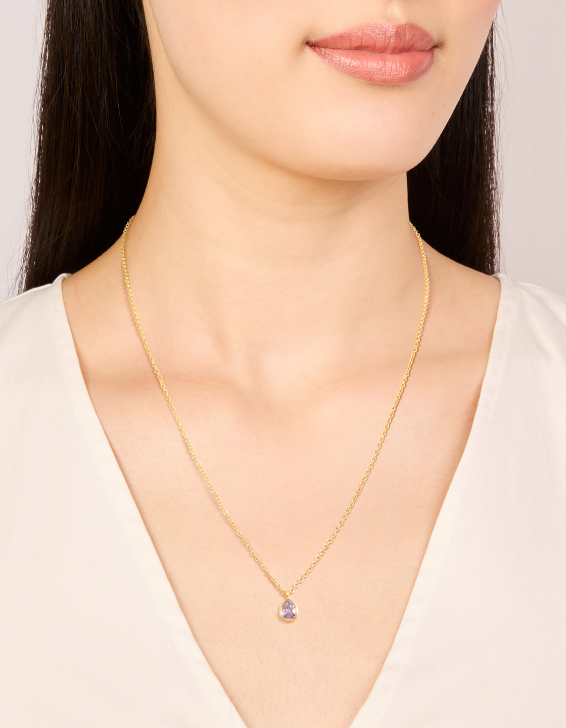 Gold Plated June Birthstone Necklace