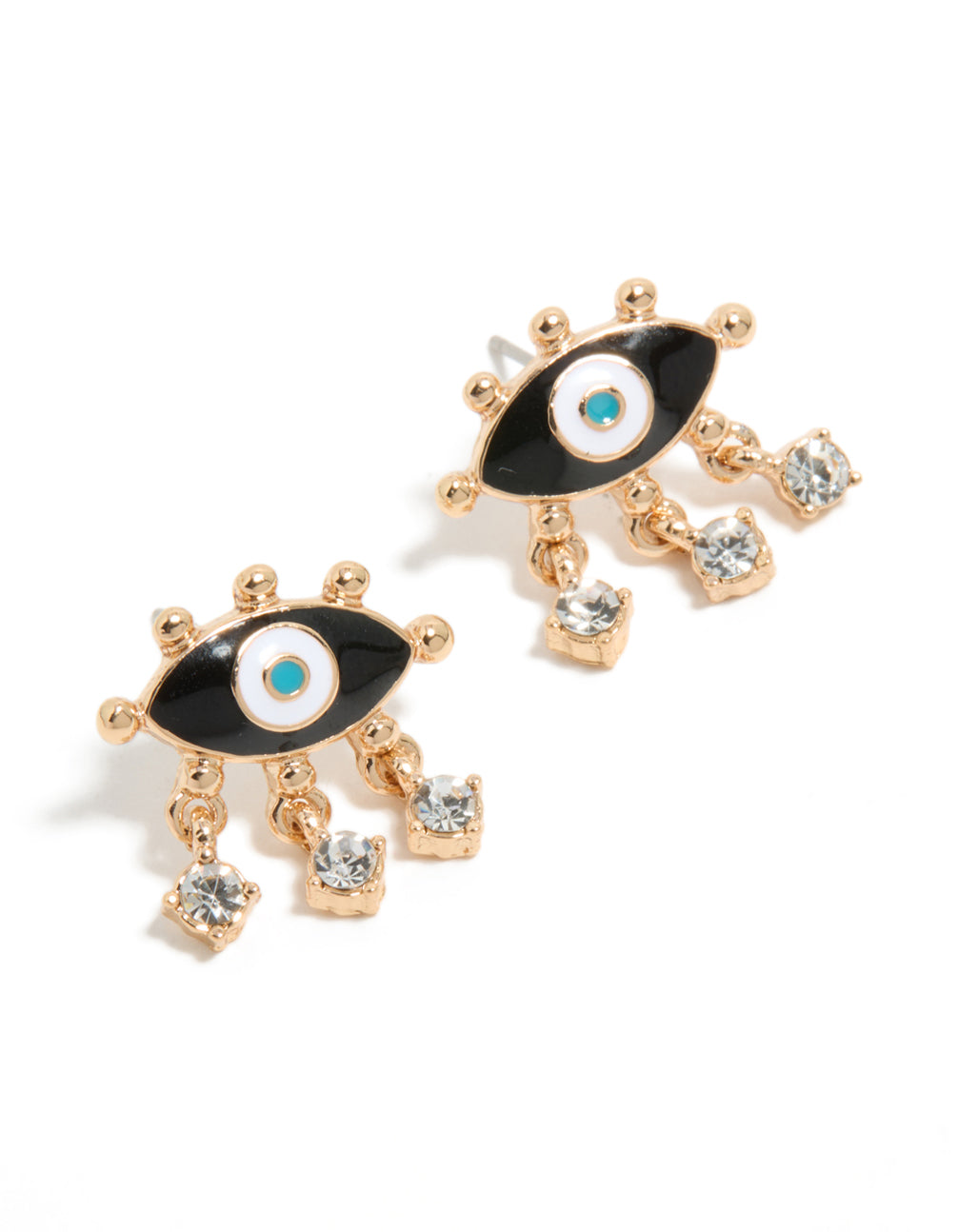 Gold Evil Eye Stud Earrings