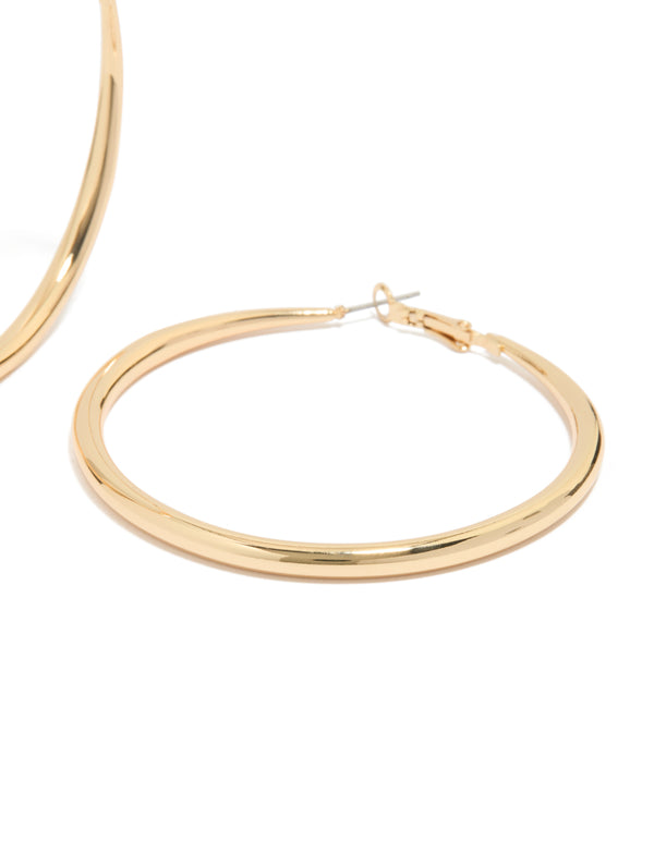 Gold Plated Large Hoop Earrings