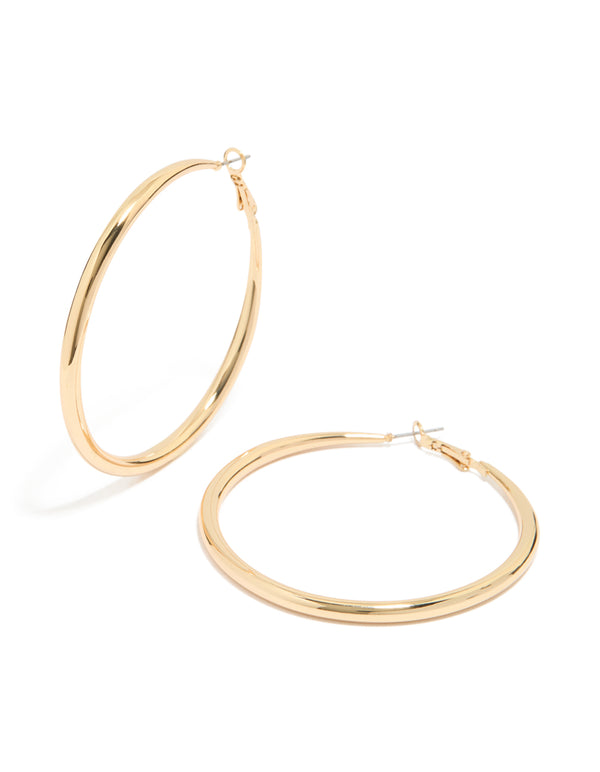 Gold Plated Large Hoop Earrings