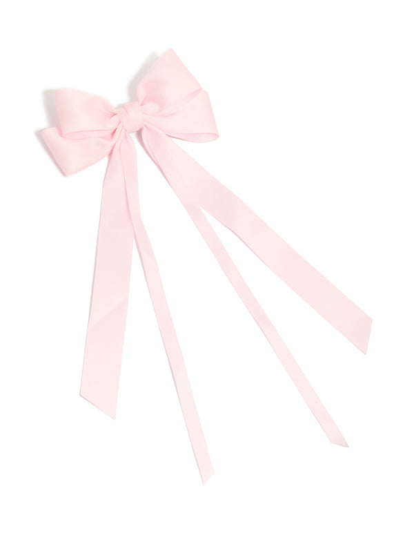 Pink Fabric Double Layer Bow Clip