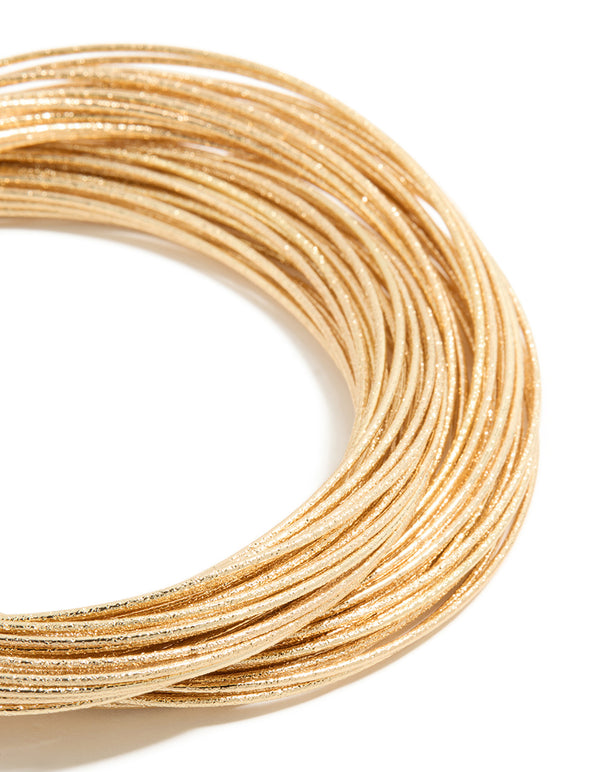 Worn Gold Multi Crossover Bangle