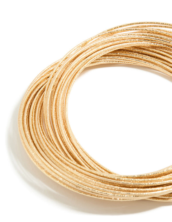 Worn Gold Multi Crossover Bangle