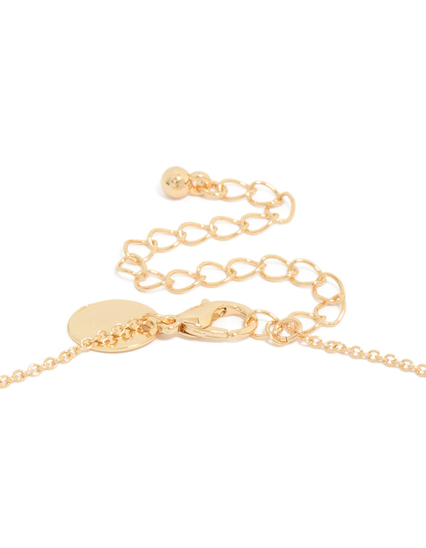 Elegantly designed gold plated rose October flower necklace with floral featuring cubic zirconia in dainty style clasp detail view
