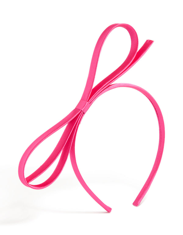 Pink Thin Bow Headband