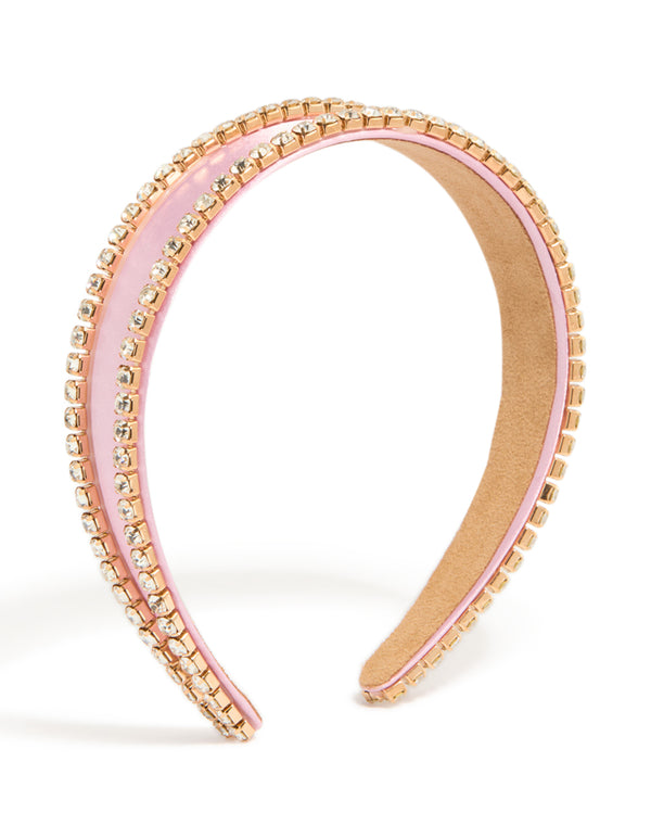 Pink Diamante Outline Headband