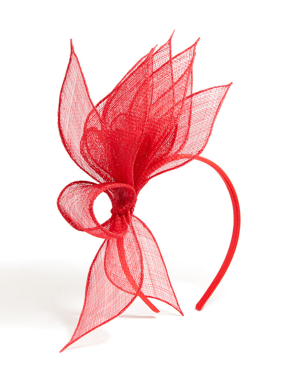 Red Flower Leaf Fascinator
