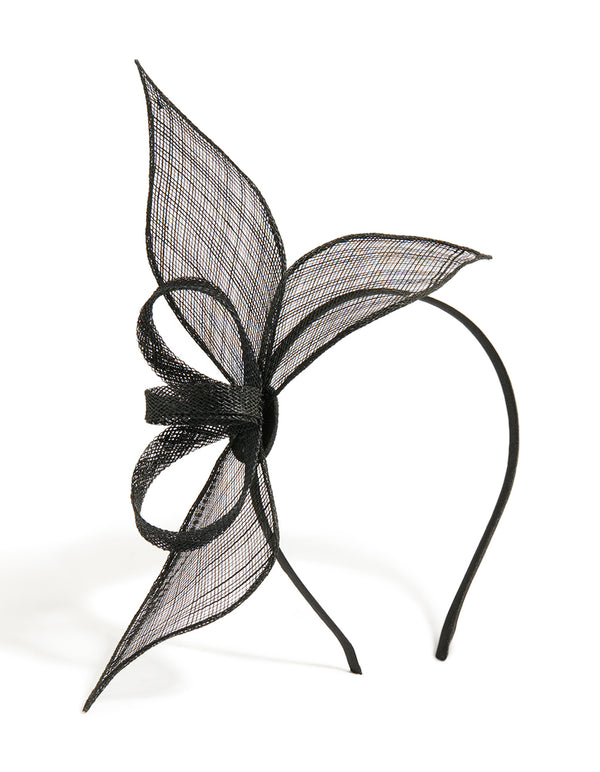Black Small Looped Fascinator