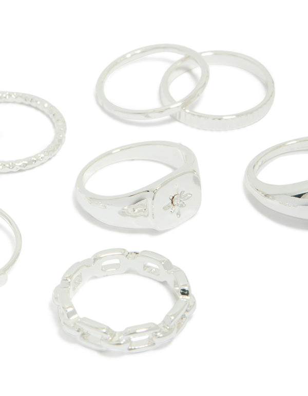 Crafted with celestial dainty design in silver featuring star accents close up view