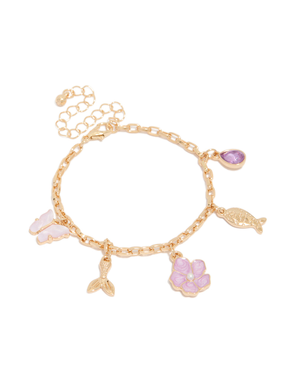 Gold Evil Eye & Shell Charm Bracelet