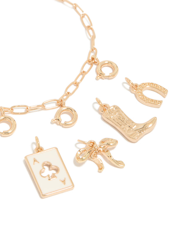 Gold Western Charm Bracelet
