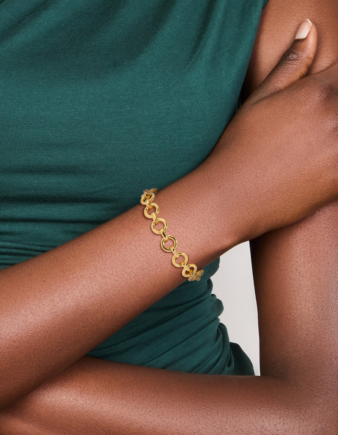 Gold Plated Statement Circle Link Bracelet