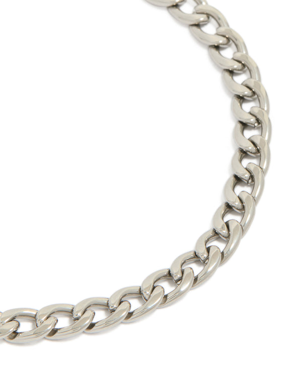 Mens Waterproof Stainless Steel Classic Curb Chain Bracelet