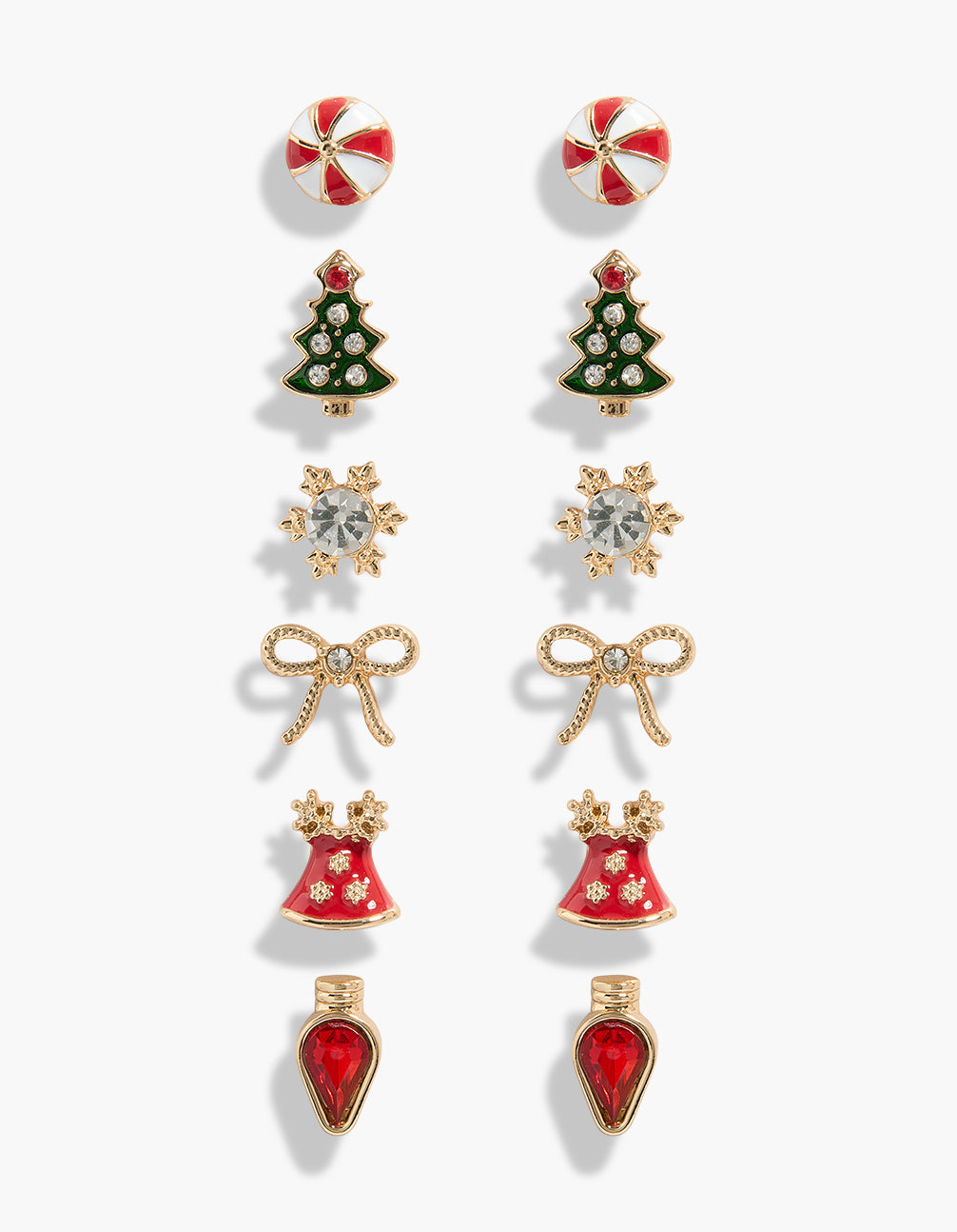 Kids Gold Lollipop & Bauble Stud Earrings 6-Pack