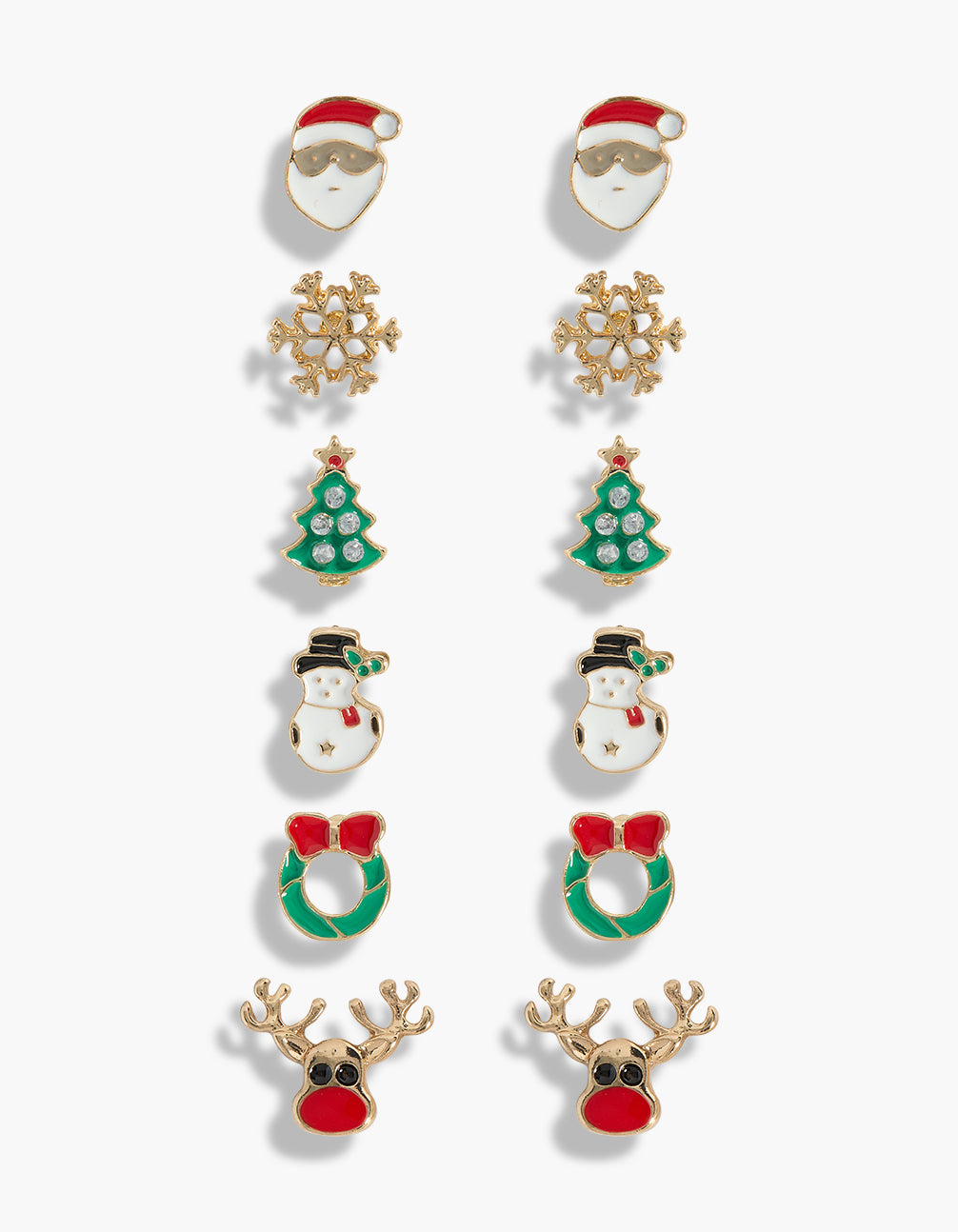 Kids Gold Snowman Earrings 6-Pack