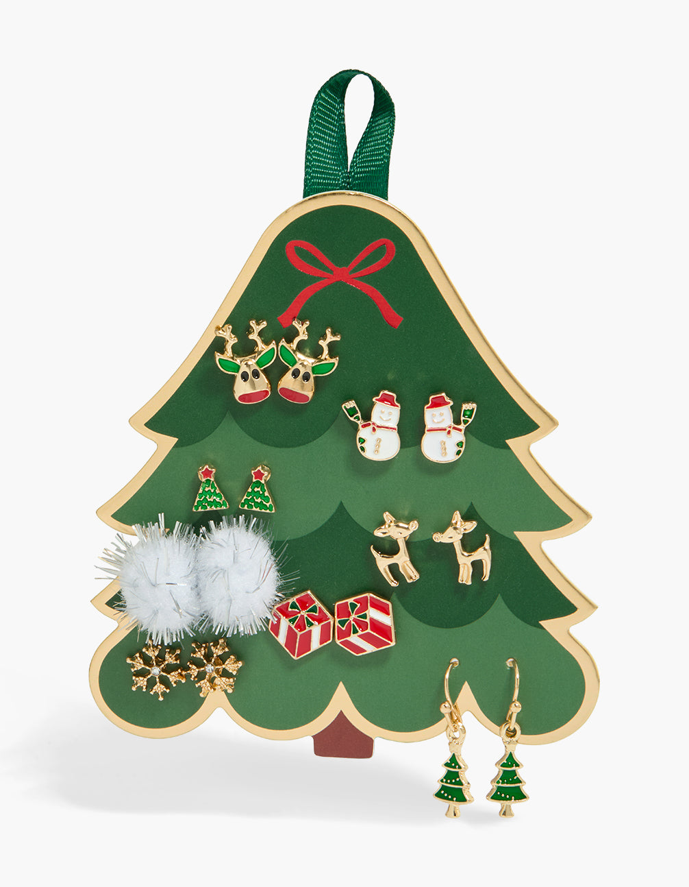 Gold Festive Stud Earrings 8-Pack