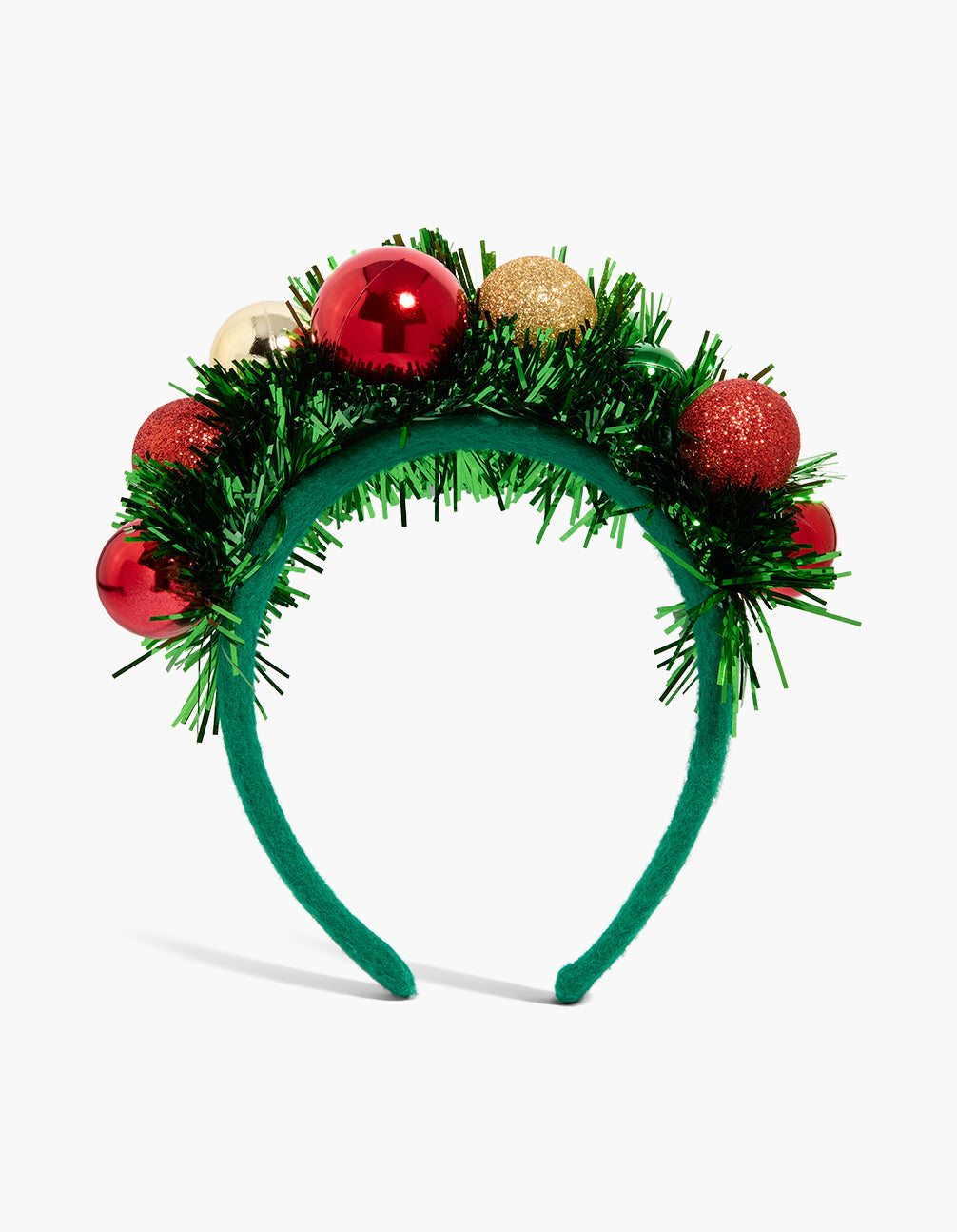 Red & Green Bauble Tinsel Headband