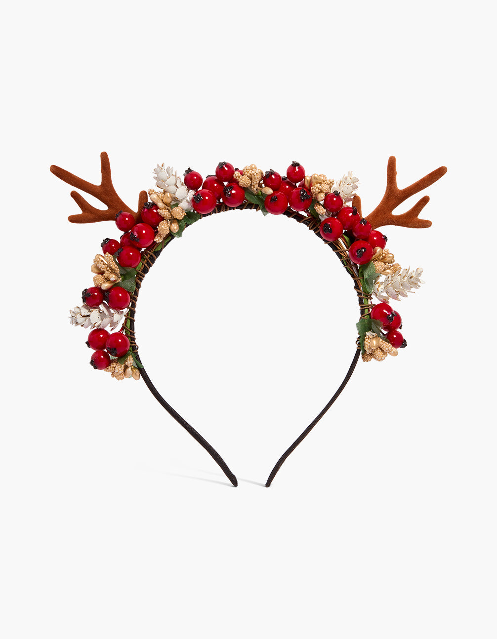 Fabric Reindeer & Wreath Headband