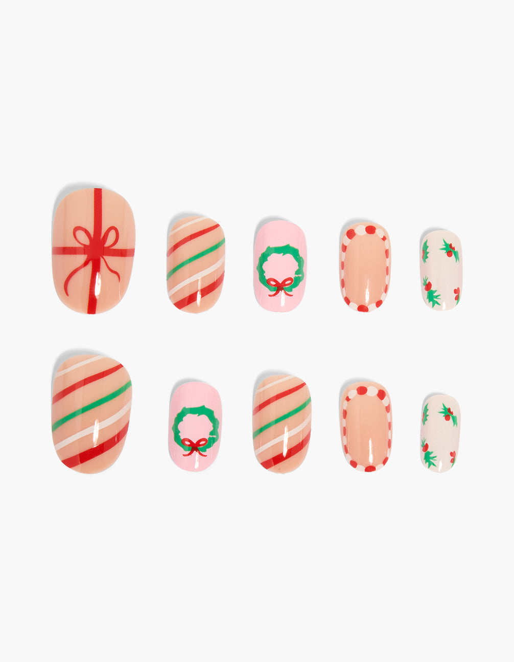 Bow & Wreath Press On Nail Set