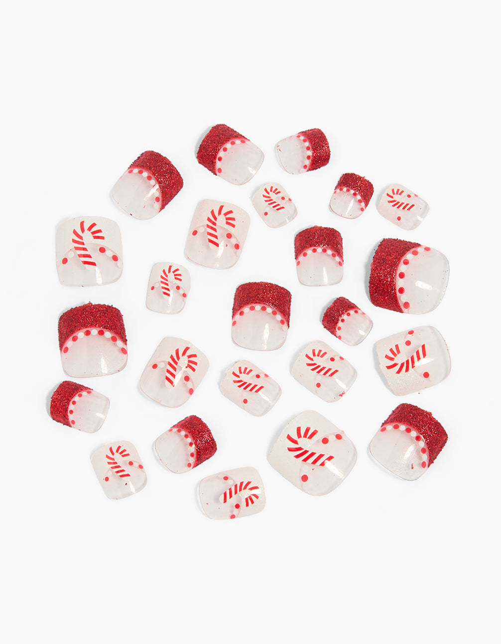 Candy Cane Tip Press On Nail Set