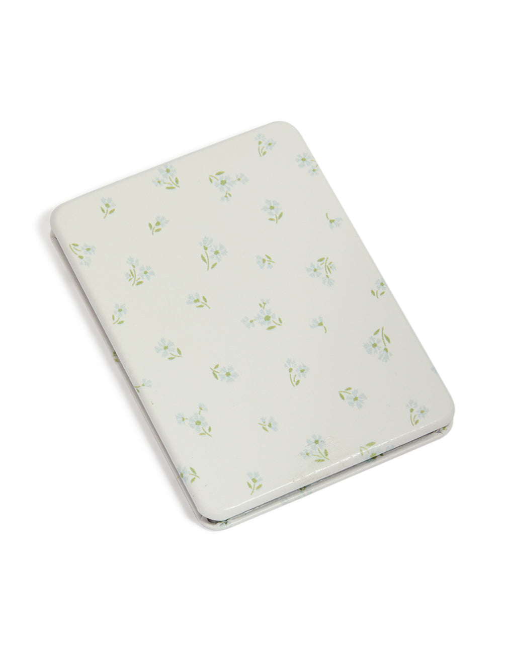White Blue Bow Printed Rectangle Compact Mirror