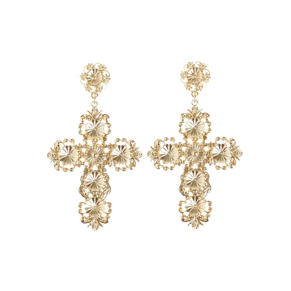 Filigree Cross Earrings