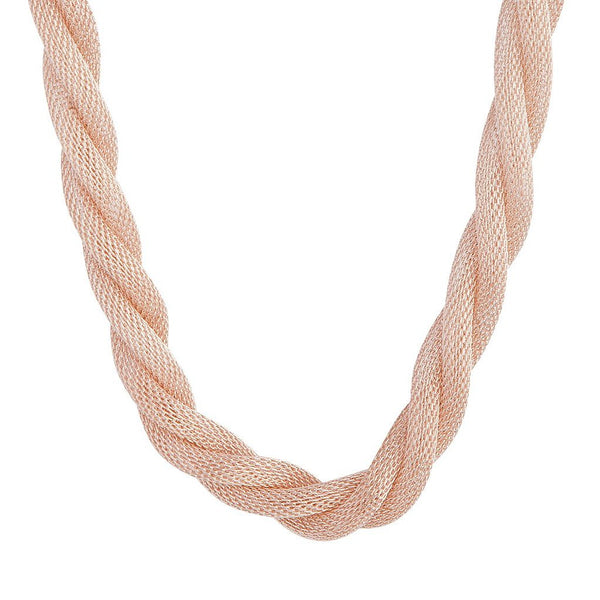 Rose Gold Mesh Twist Necklace