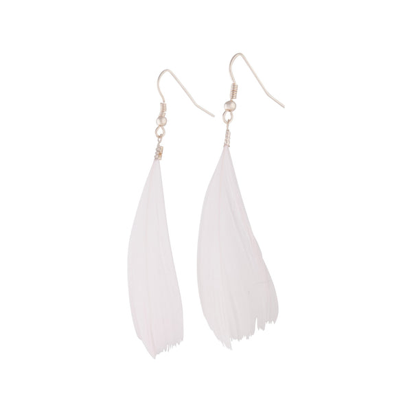 Rose Gold Pink Feather Earrings