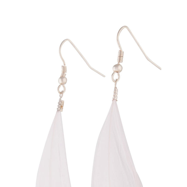 Rose Gold Pink Feather Earrings