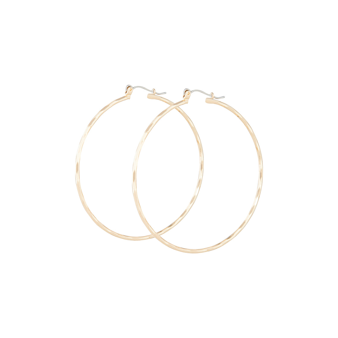 Gold Diamond Cut Hoop Earrings